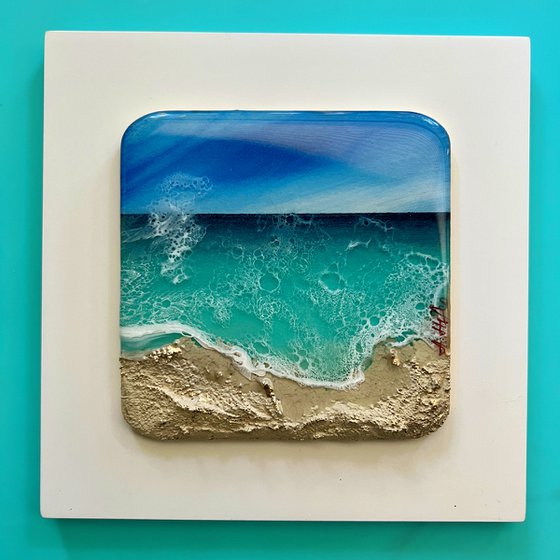 "Little wave" #5 - Miniature ocean painting