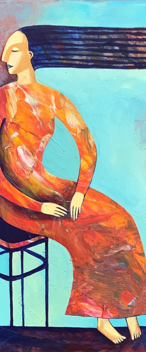 Sitting on the chair by Elena Tomilova