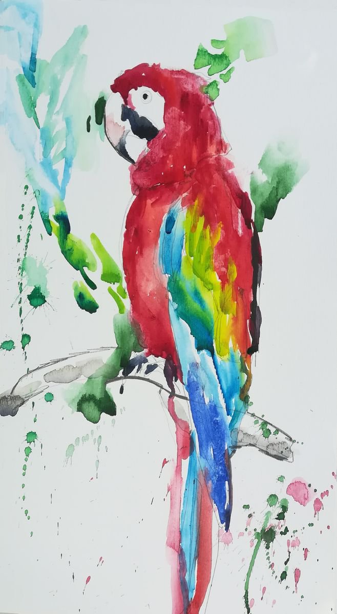 Expressive Animal Watercolour By Jelena Djokic, 8 X 14, Solitude, Original Artwork
