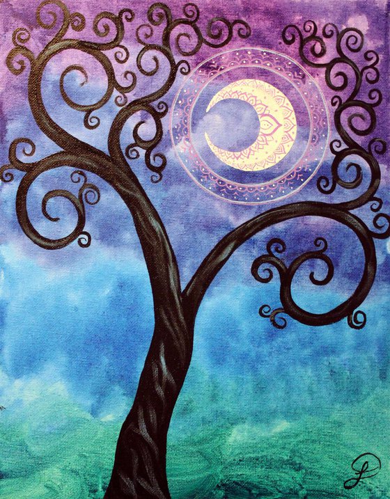 Untitled - 230 Moon mandala and tree