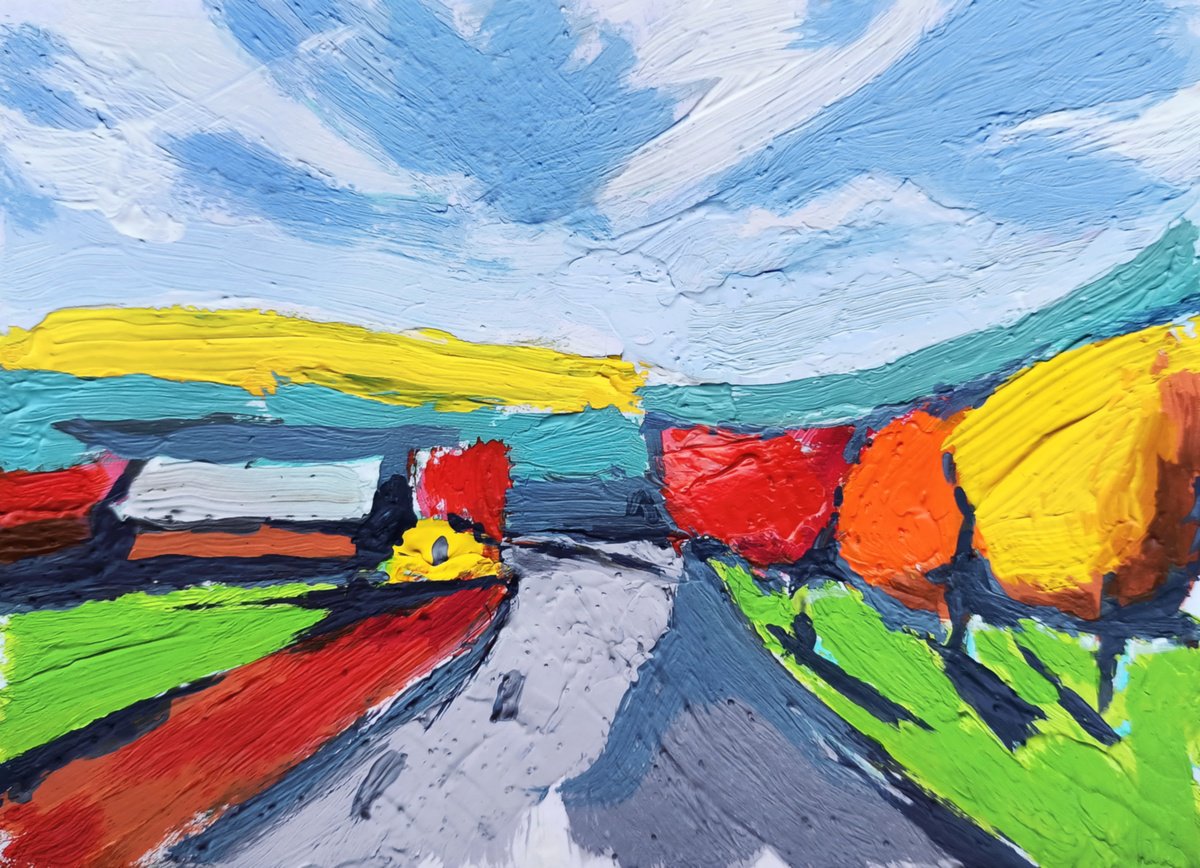 Bright on Gray. Abstract Landscape 2 by Evgen Semenyuk