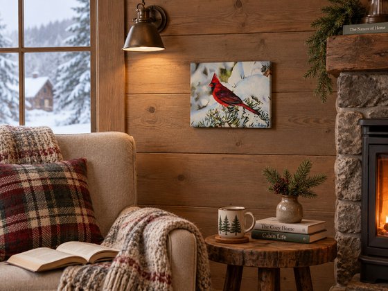 Red Cardinal in Snow