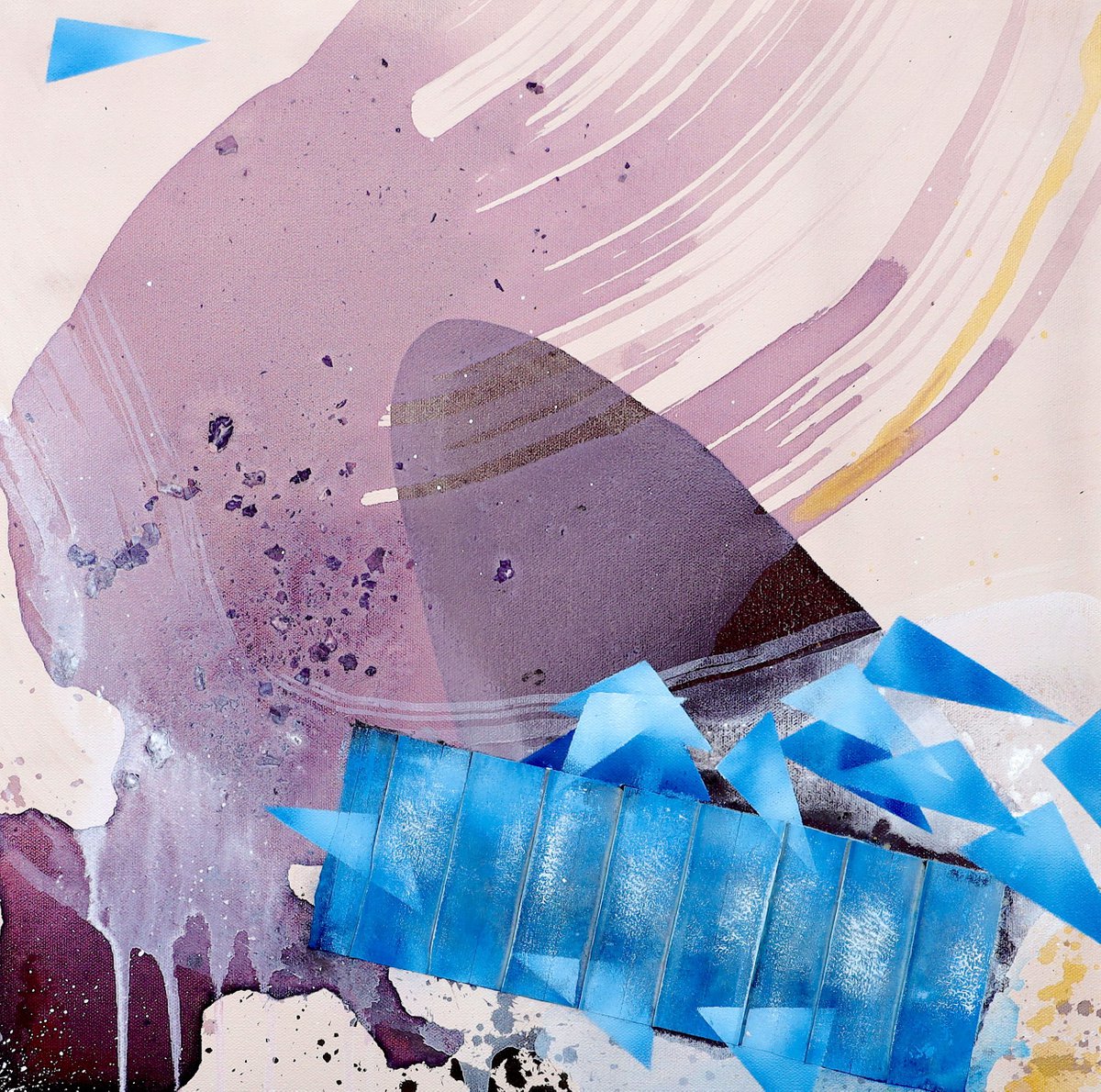 Geometric Abstract Painting By Poovi Art, 20 X 20", Finding The Answers, Original Artwork