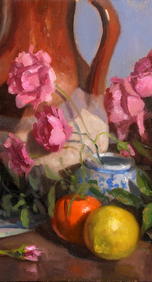 Citrons, Roses et Pichet by Pascal Giroud