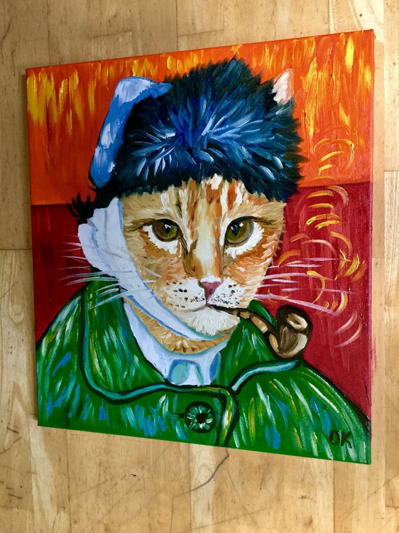Cat La Van Gogh Version Of Famous Self Portrait Artfinder