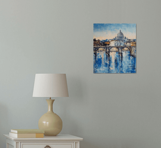 "Rome", city landscape, St. Angelo Bridge, Italy