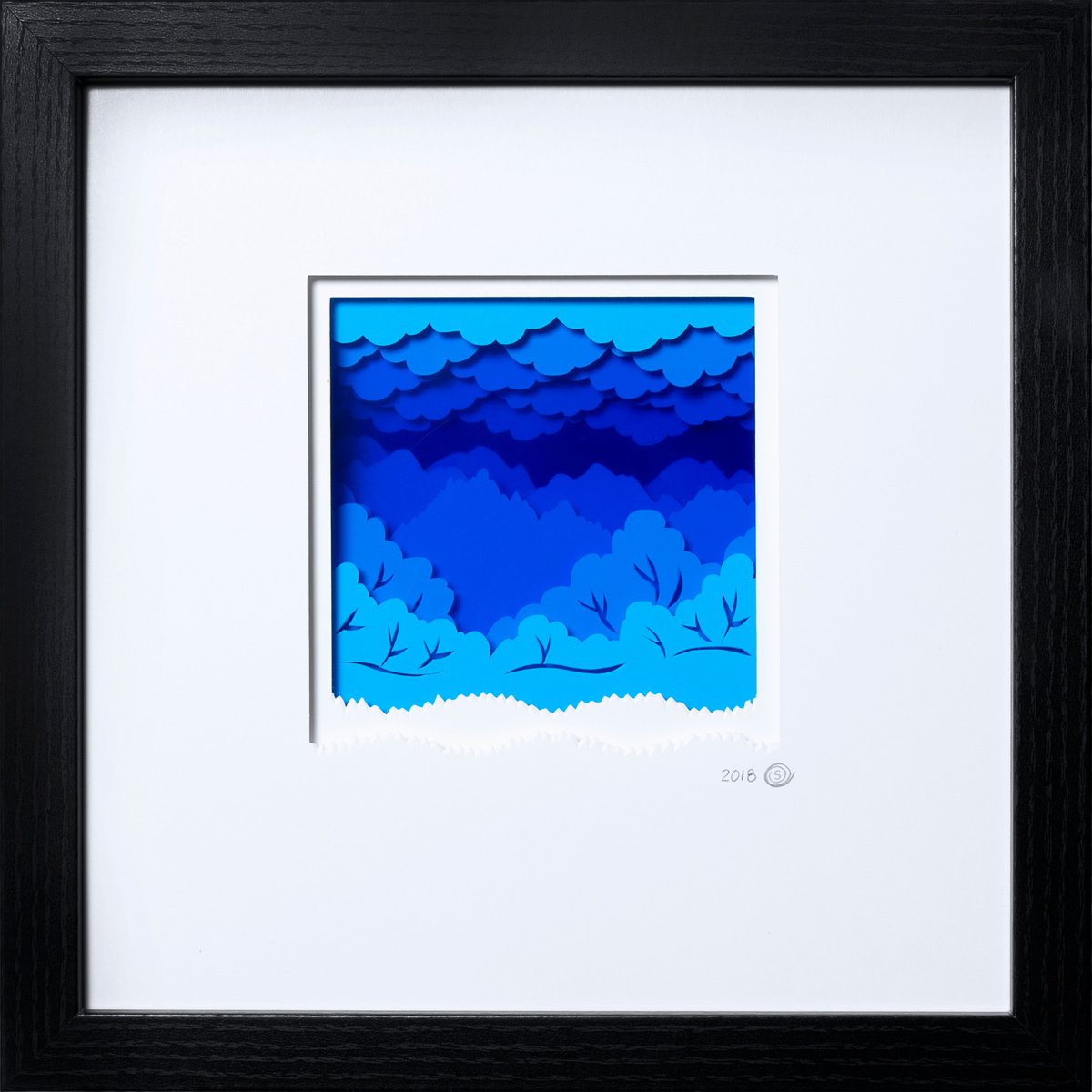 Landscape Sculpture By Olga Skorokhod, 10 X 10", Rainy Evening, Original Artwork