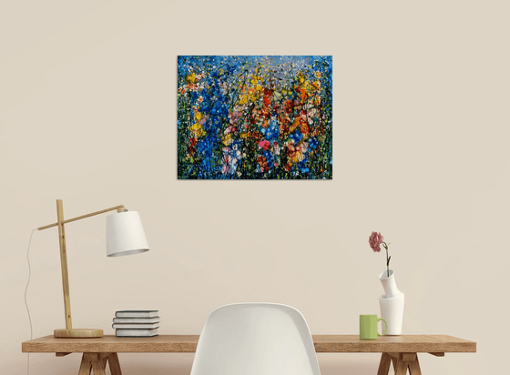 Grassland with Feelings -  Original Painting on Canvas influenced by Jackson Pollock's Style