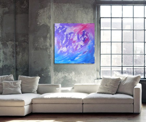 Essence, 80x80 cm, LARGE XL, Original abstract painting, acrylic on canvas