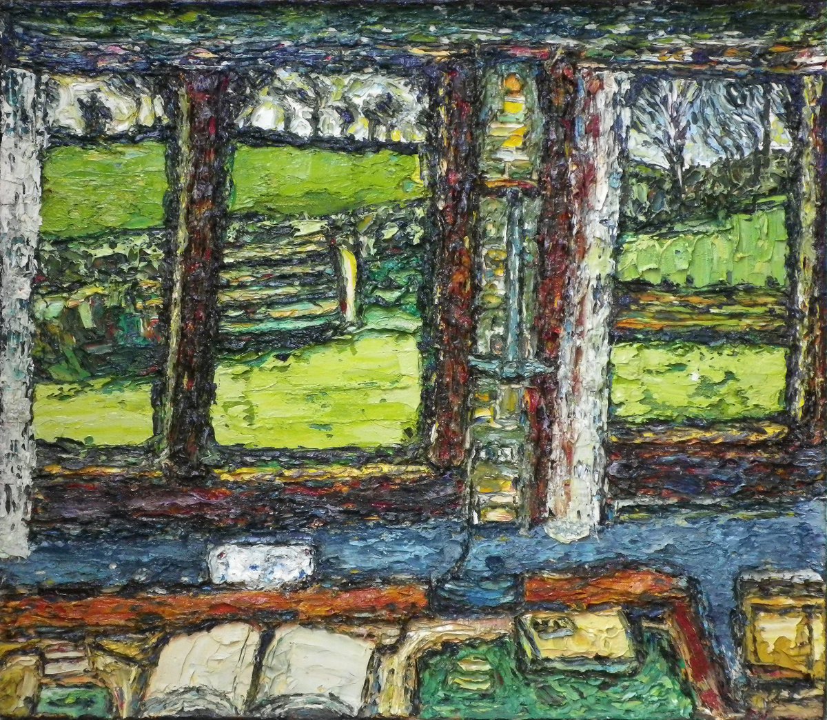 Expressive Still Life Oil Painting By Richard Meyer, 19 X 17", An Open Book, Original Artwork