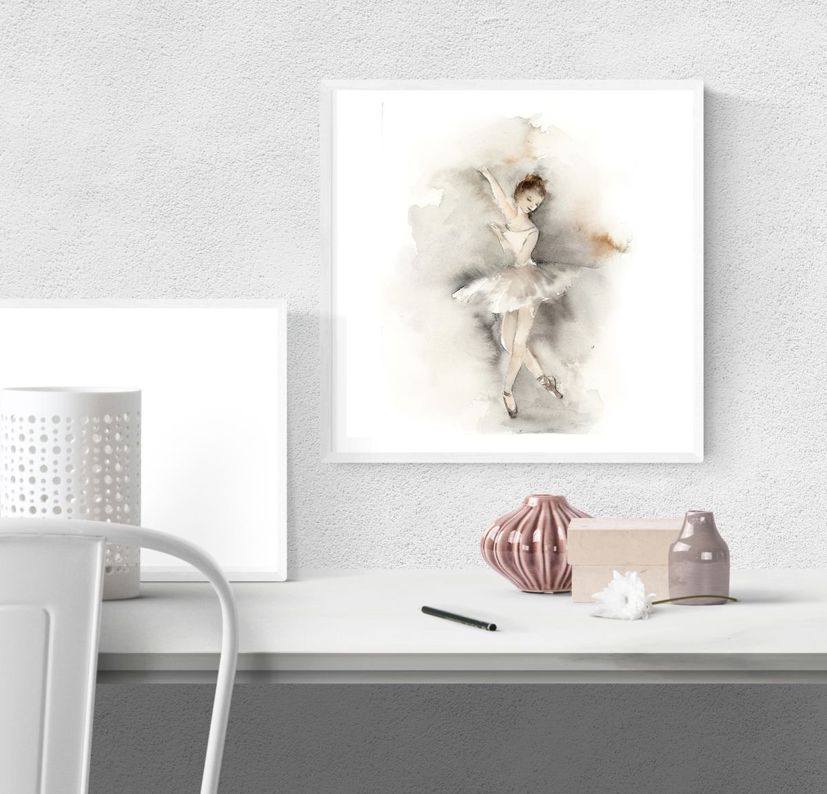 Little ballerina in dusty pink and grey n.13 by Sophie Rodionov