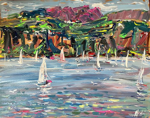 Lake Garda Regata 2022 Painting by Altin Furxhi