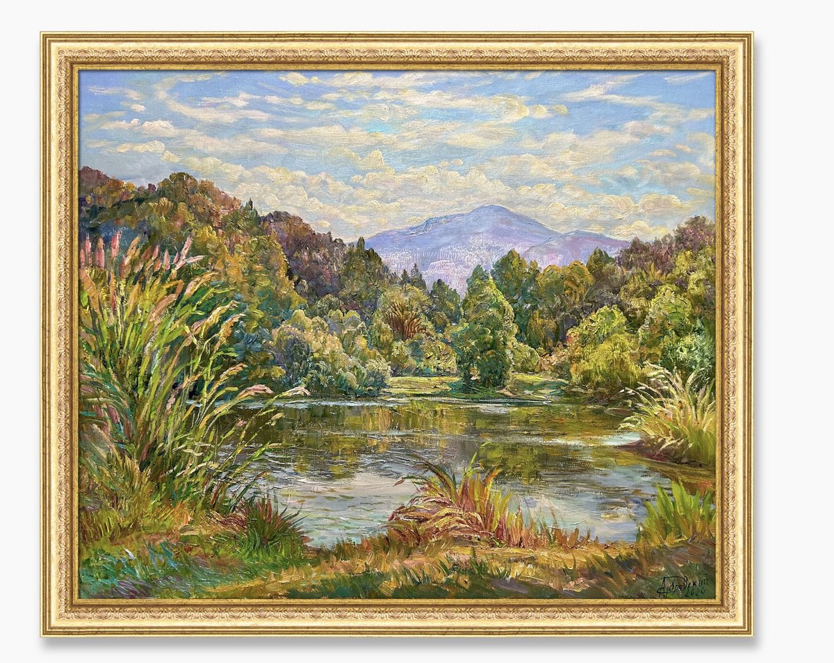 Aleksandr Dubrovskyy | Original Oil Painting | Mountain Lake In Autumn Colors | 60 X 50Cm | Artwork For Sale On Artfinder