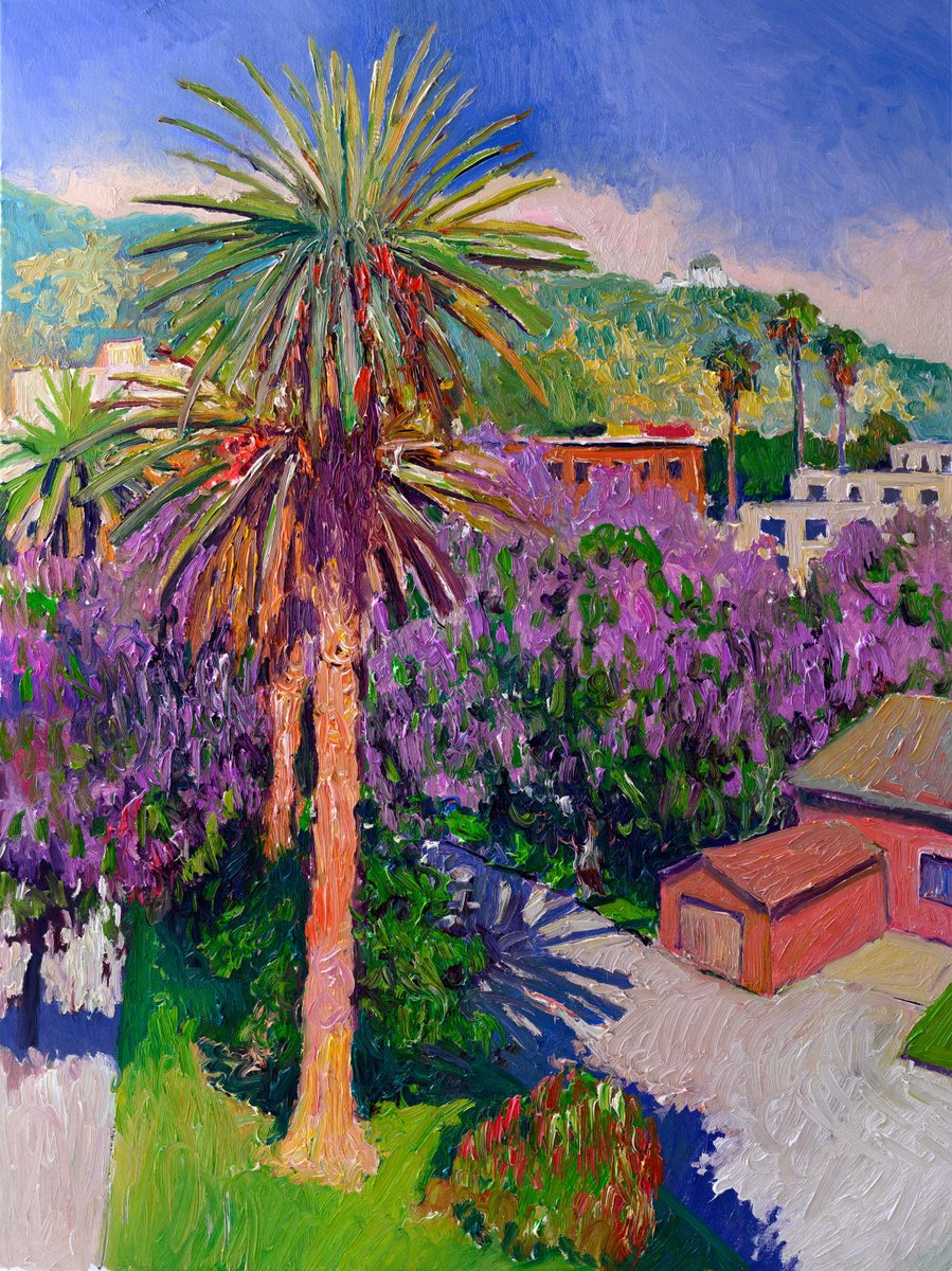 Expressive Landscape Oil Painting By Suren Nersisyan, 30 X 40", Hollywood, Spring, Original Artwork