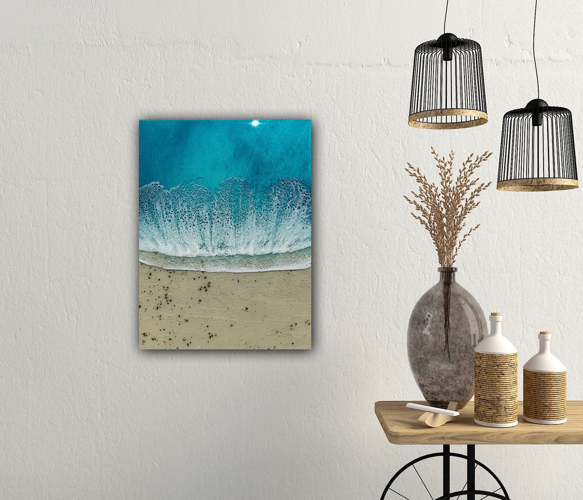 Organic Landscape Painting By Ana Hefco, 18 X 24, Just Hold My Hand, Original Artwork