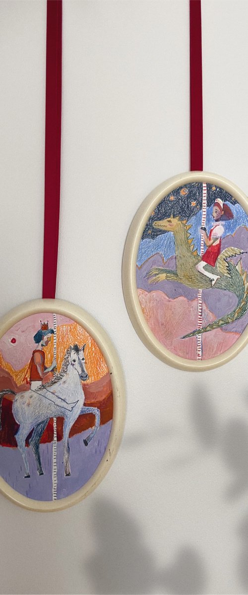 Diptych in a vintage frame by Anastasia Mazur-Skrobova