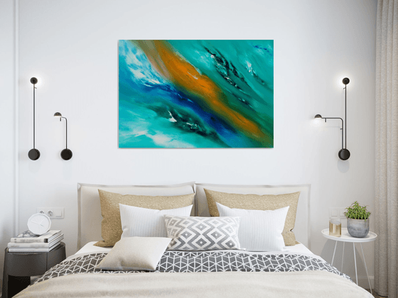 Life's flux II, the series, 100x70 cm, Deep edge, LARGE XL, Original abstract painting, oil on canvas