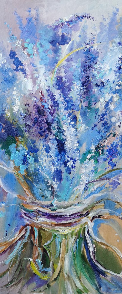 Lavender bouquet large oil painting on canvas by Annet Loginova