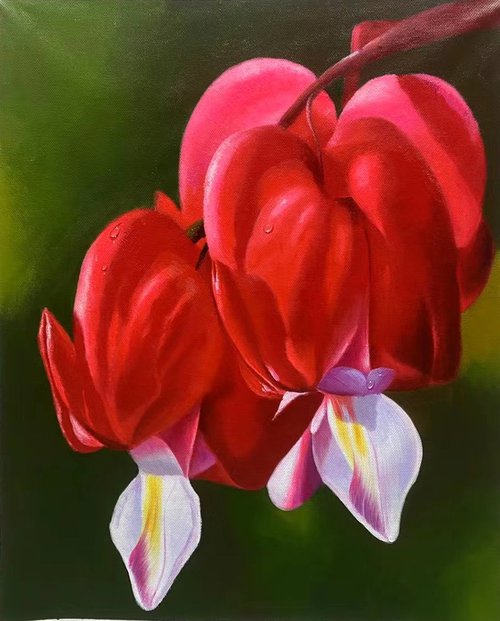 Oil painting:Beautiful flowers t231 by Kunlong Wang