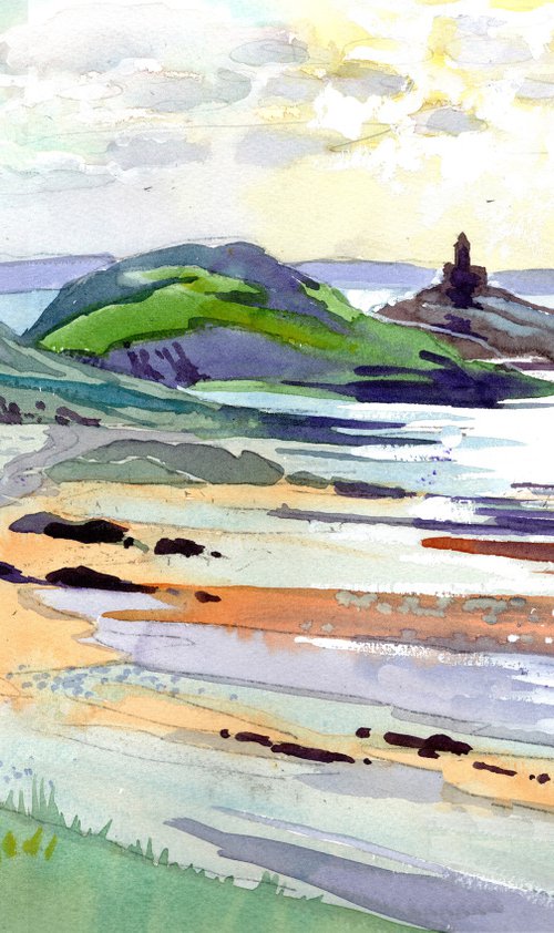 The Mumbles Lighthouse, Gower Peninsula, South Wales by Peter Day