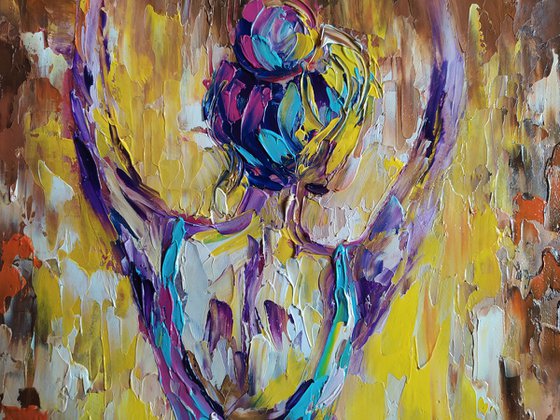 To new achievements - ballerina,  ballerina oil painting, ballet, ballet oil painting, woman body, ballerina tutu,  ballet dancers, ballet oil painting, woman oil painting