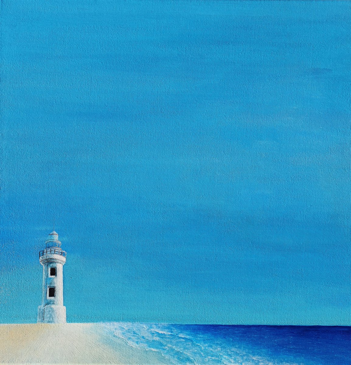 Lighthouse #4, 50x50cm, ready to hang by Silvija Horvat - Natadamano