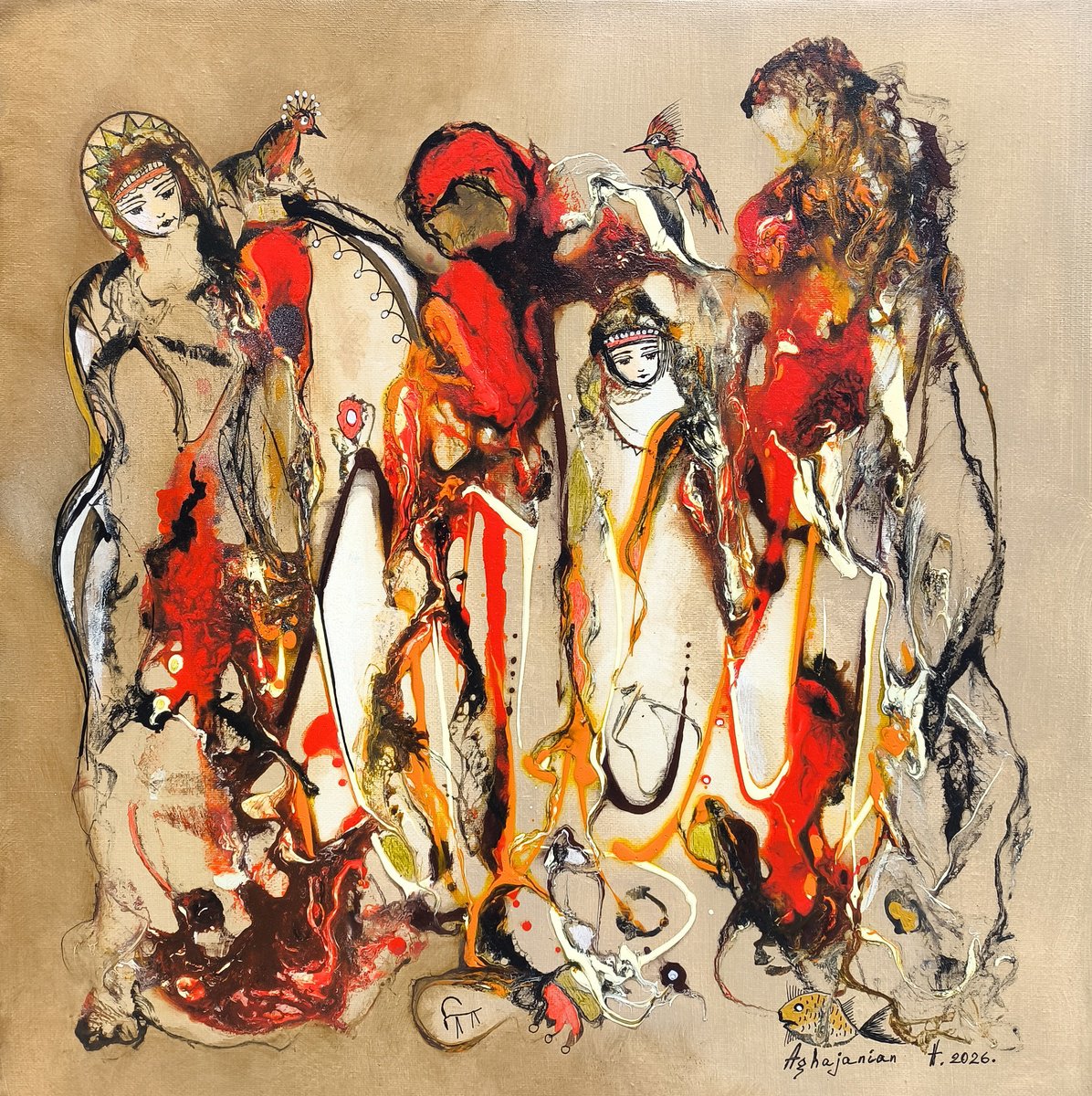 Where Myth Becomes Flesh By Harutyun Aghajanyan, 20 X 20, Artwork For Sale On Artfinder