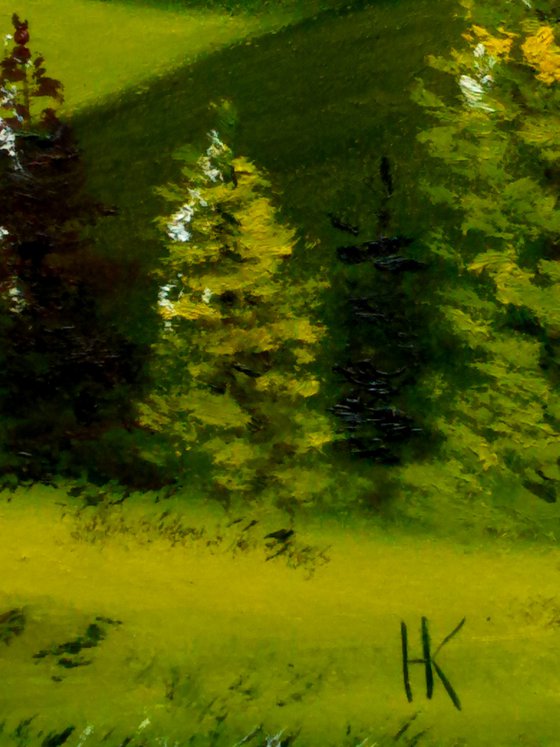 Carpathians Painting Mountains Original Art Ukraine Landscape OIl Artwork Horse Home Wall Art 16 by 12" by Halyna Kirichenko