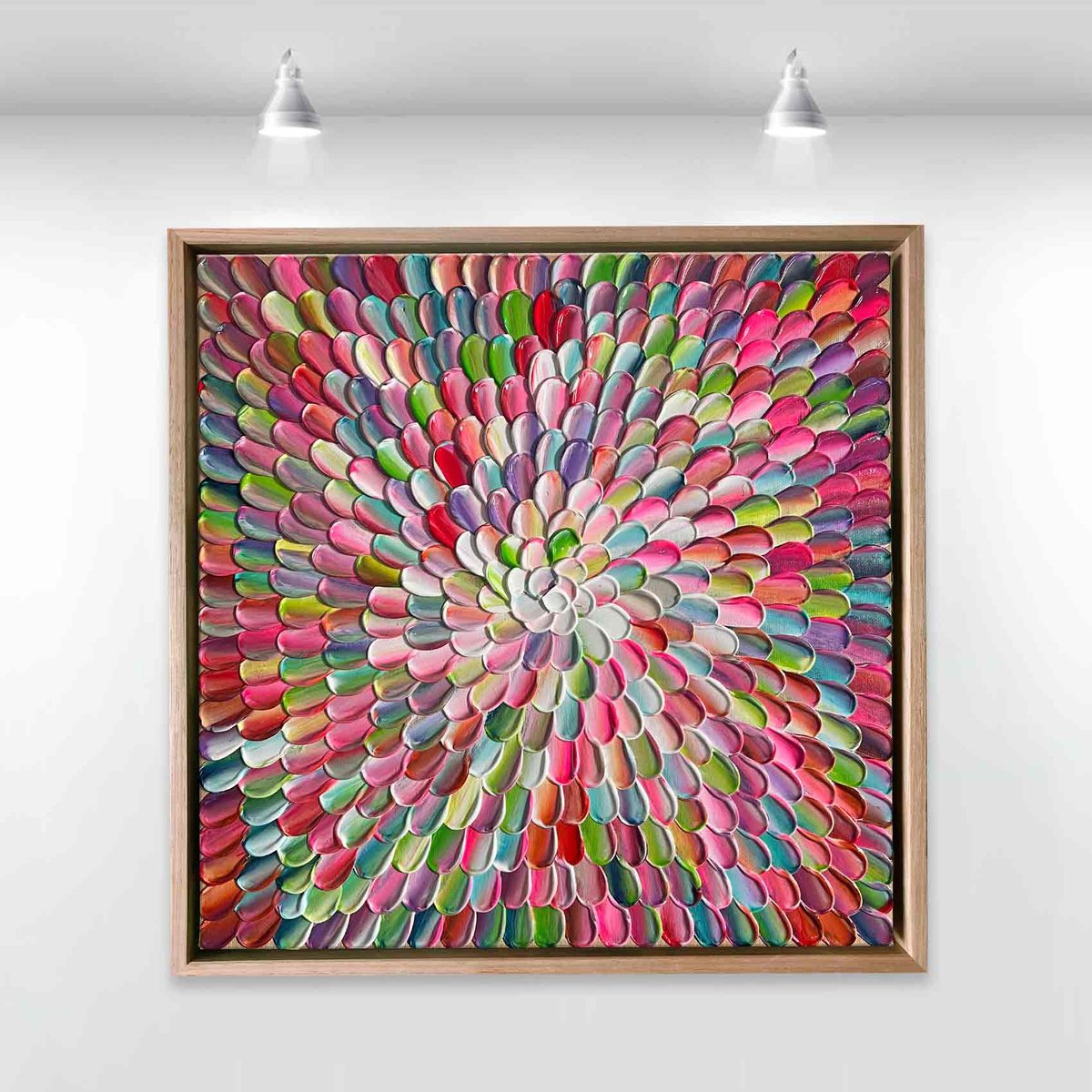 Organic Abstract Acrylic Painting By Tatiana Georgieva, 17 X 17", Bloom 38, Original Artwork