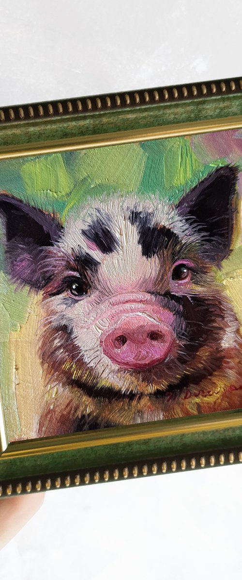 Pig portrait by Nataly Derevyanko