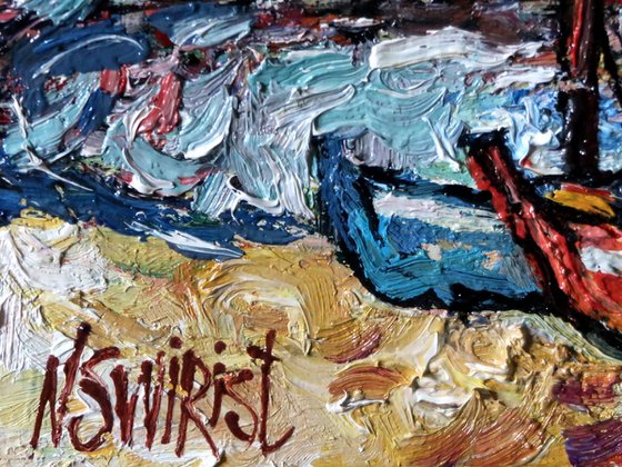 Boats on the shore.