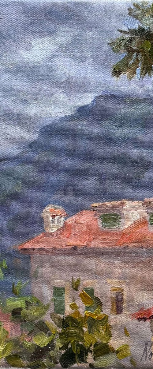 Palm and Red Roofs by Nataliia Nosyk
