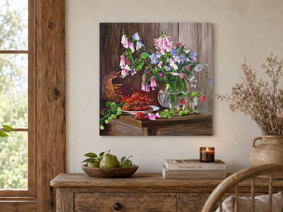 Bellflowers and Strawberries