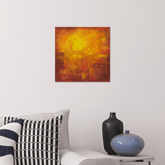 Sunrise in the city - abstract painting