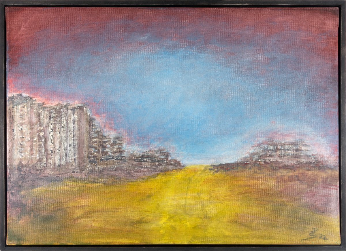 Impressionistic Landscape Painting By Peter Stahr, 29 X 21", Back Home, Original Artwork