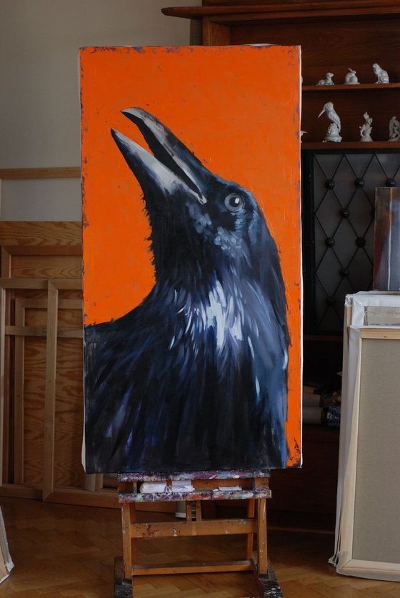 Portrait of a crow, trying to find God in himself.2