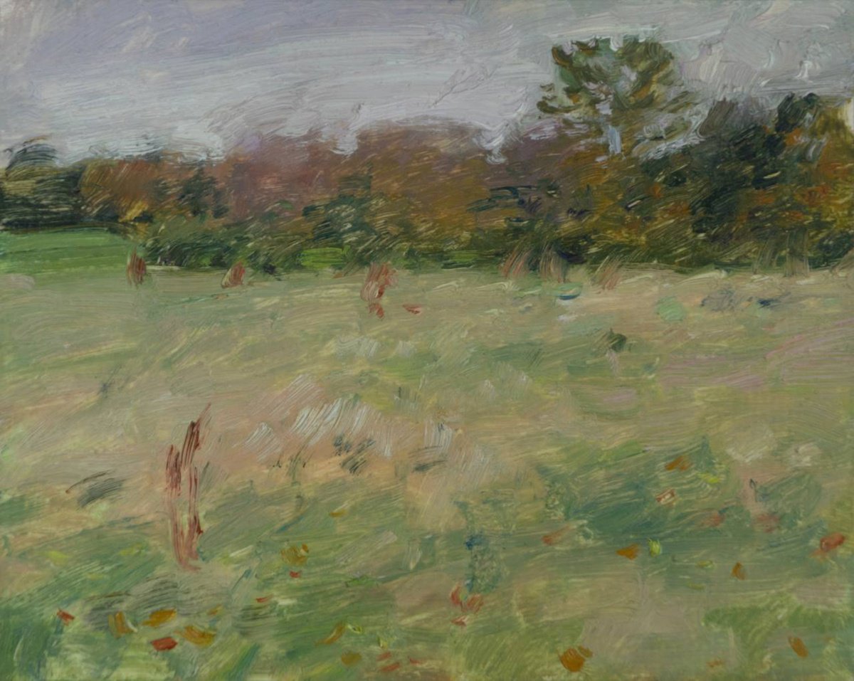 Impressionistic Landscape Oil Painting By Anastasia Borodina, 7 X 6, Cloudy Day - Original Landscape Art, Original Artwork