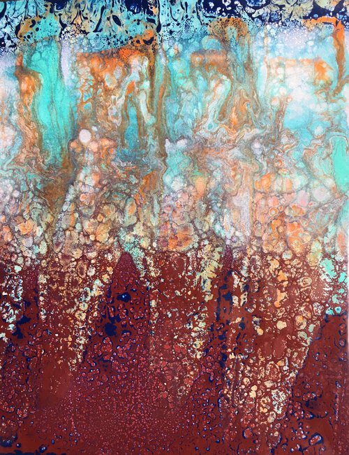 Metallic Abstract. 'Burgundy' by Ruth Searle