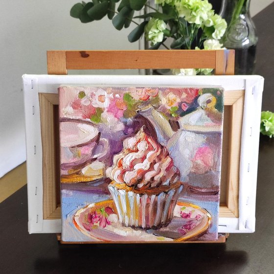 Creamy Cupcake. Tea Party Still Life