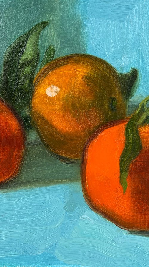Still life with tangerines by Elina Arbidane