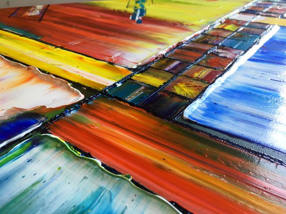 "Building A Dream" - Special Price - Original PMS Abstract Oil Painting On Canvas - 30" x 24"