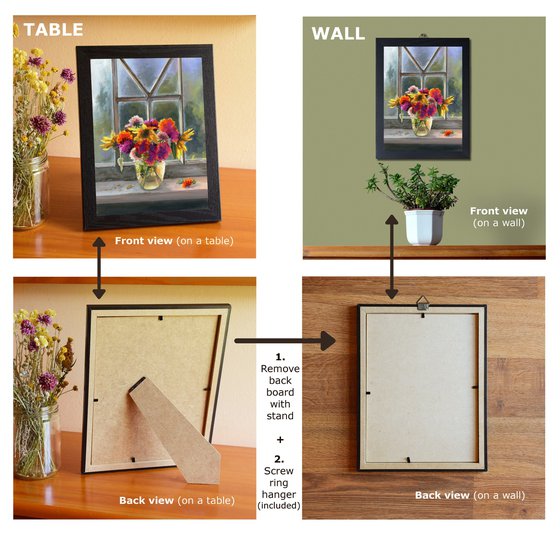 Vase of marigolds on a window