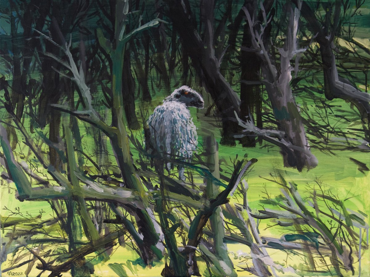Acrylic Painting , Wild Gaze I By Anastasia Chernysheva, 31 X 24, Artwork For Sale On Artfinder