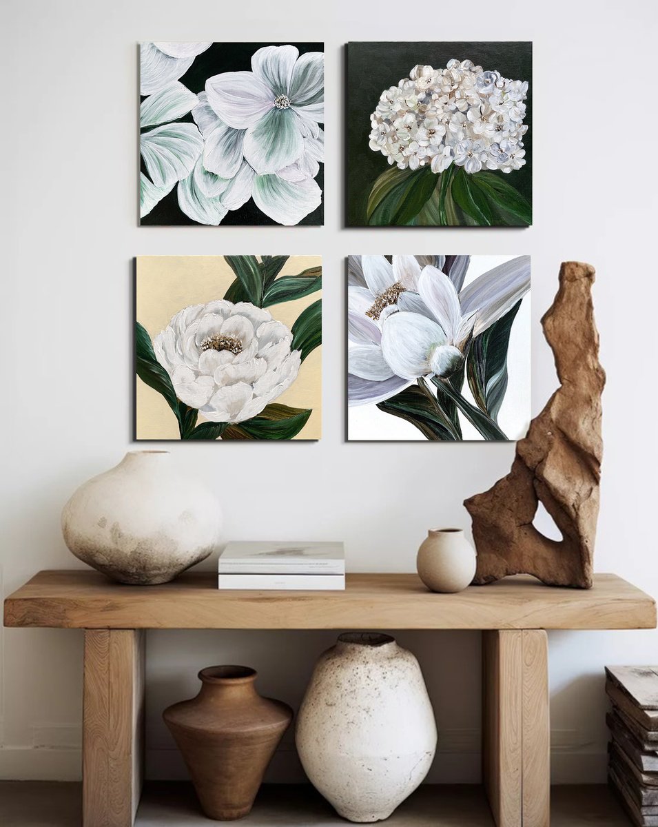 Four AMAZING Floral PAINTING by Marina Skromova