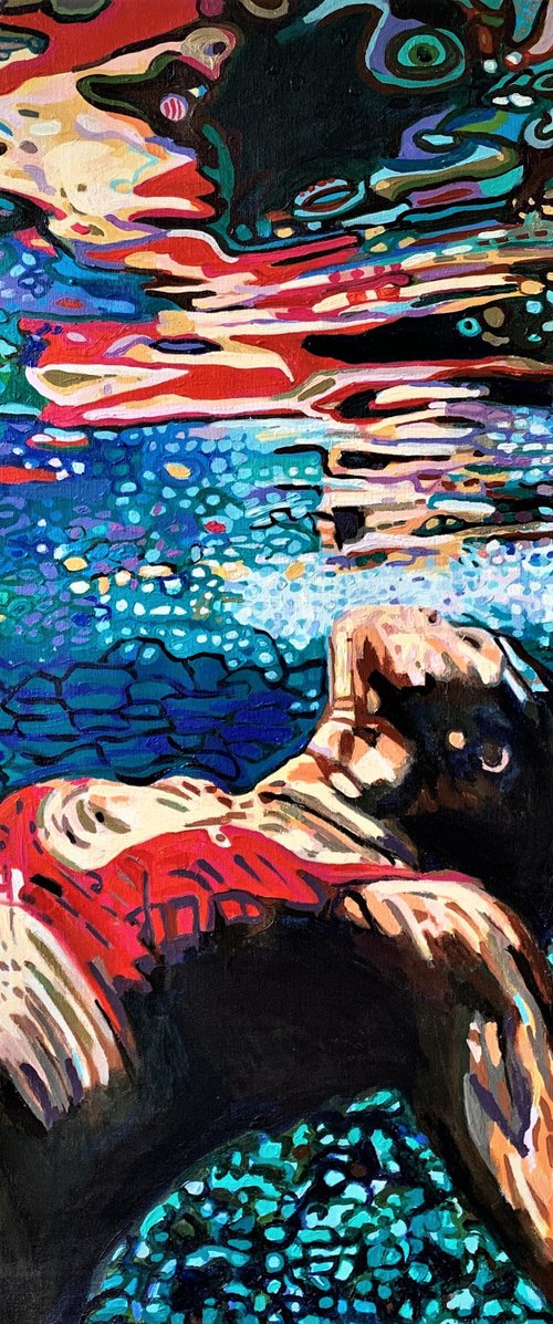 Underwater / 90 x 90 x 4 cm by Alexandra Djokic
