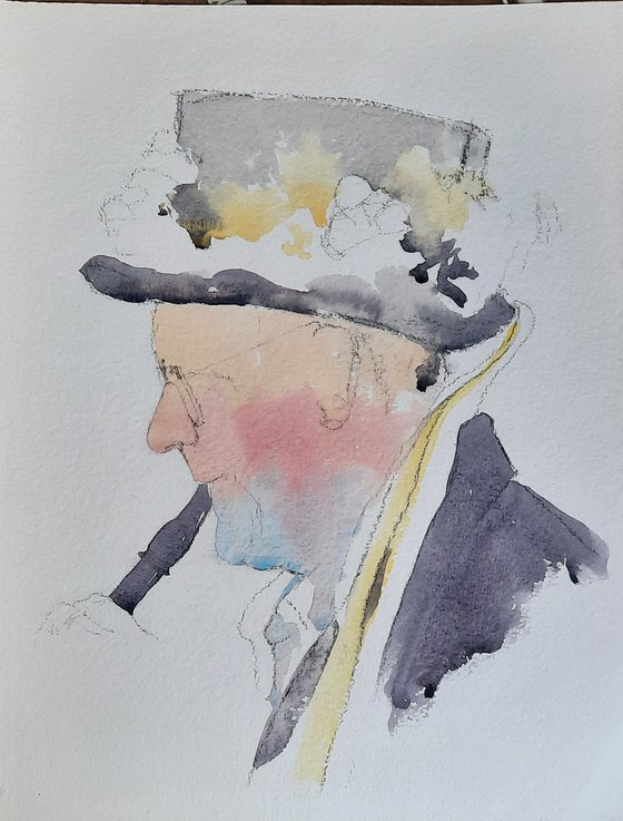 Morrisman Portrait - Watercolour Portrait - British Artist