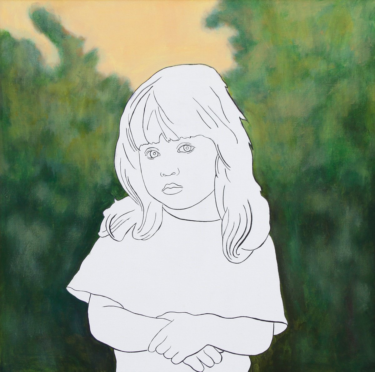 Portrait Acrylic Painting By Nikola Gulev, 35 X 35", "Love", Original Artwork