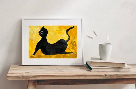 Cat Yoga Painting