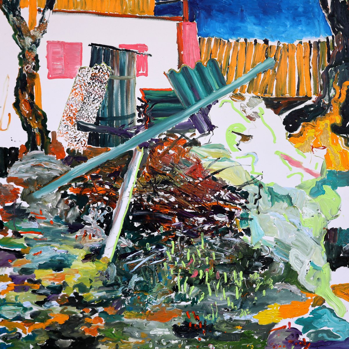 Organic Abstract Oil Painting By Dominic Virtosu, 59 X 59, Building Chaos, Original Artwork