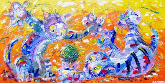 Character Art, cats, - "Highly Strung"